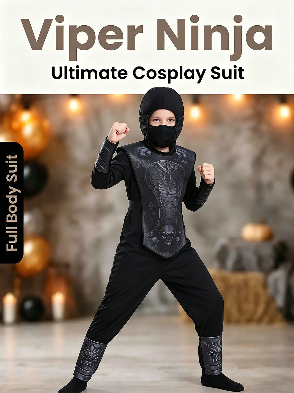 Little Shadow Kids Ninja Costume Set — Jumpsuit, Sash & Mask